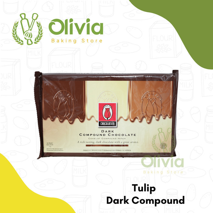 

Cokelat Blok / Coklat Batang / Dark Chocolate Compound Tulip 1 kg