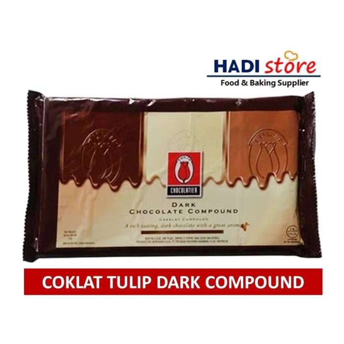 

Tulip Dark Chocolate Compound (DCC) 1 Kg/ coklat blok batangan PREMIUM