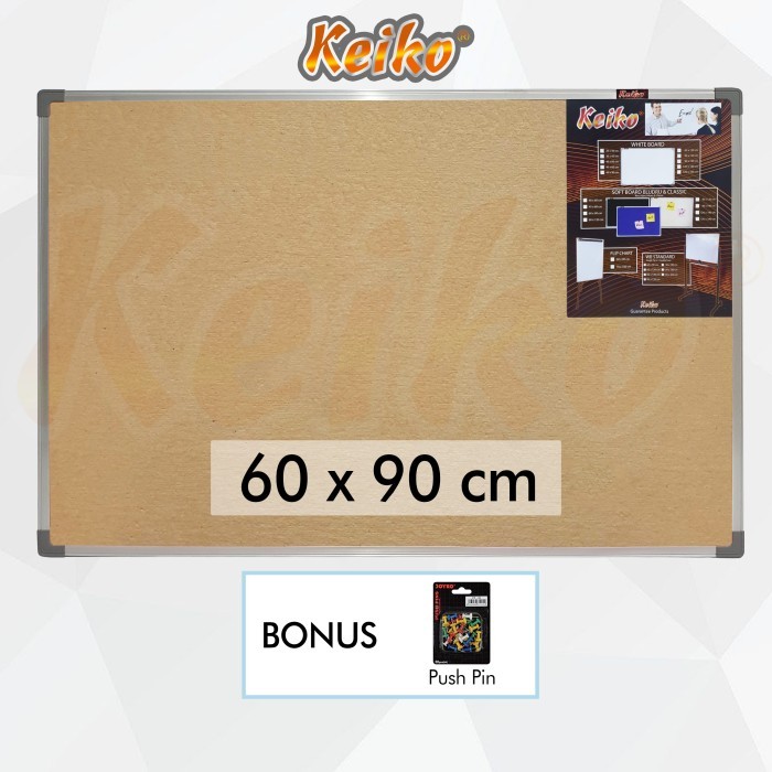 

Ready Softboard Cork Pin Board / Papan Mading Gantung Keiko 60 x 90 cm