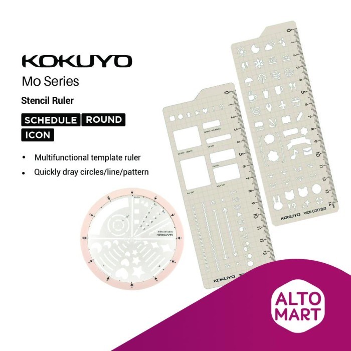 

Ready Kokuyo MO Series Stencil Ruler Penggaris Template Journal Planner Icon