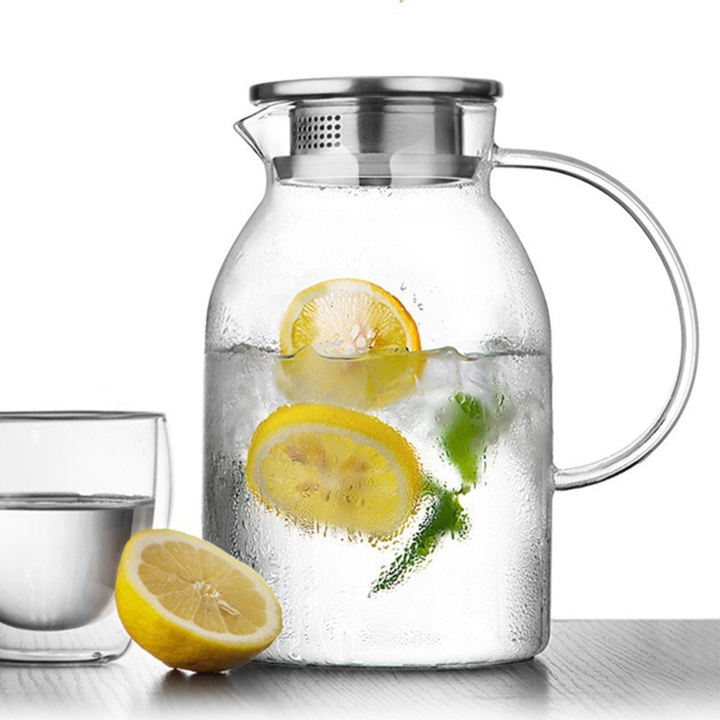 Kendi Air Kaca Teko Air Teko Air Kaca Ketel Kaca Tahan Panas Mendidih 1800mll untuk Teh Rumah |D8FE4