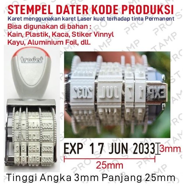 

Stempel Trodat Exp Kode Produksi Tanggal, Bulan Tahun Tersedia