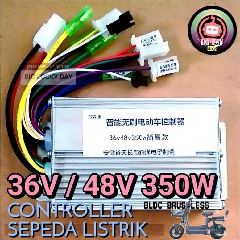 Terlaris Controller Sepeda Listrik 36V 48V 350W Bldc Brushless Kontroler 36V/48V Selis Universal 36V