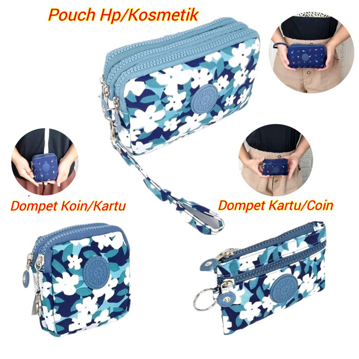 KOMPLIT Kipling Original Dompet Hp/Dompet Coin Pouch Clutch Multifungsi Import