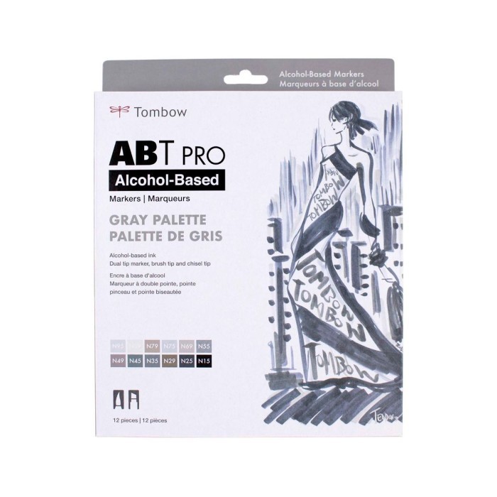 

Ba Tombow Dual Brush Pen Abt Pro Gray Palette Set 12