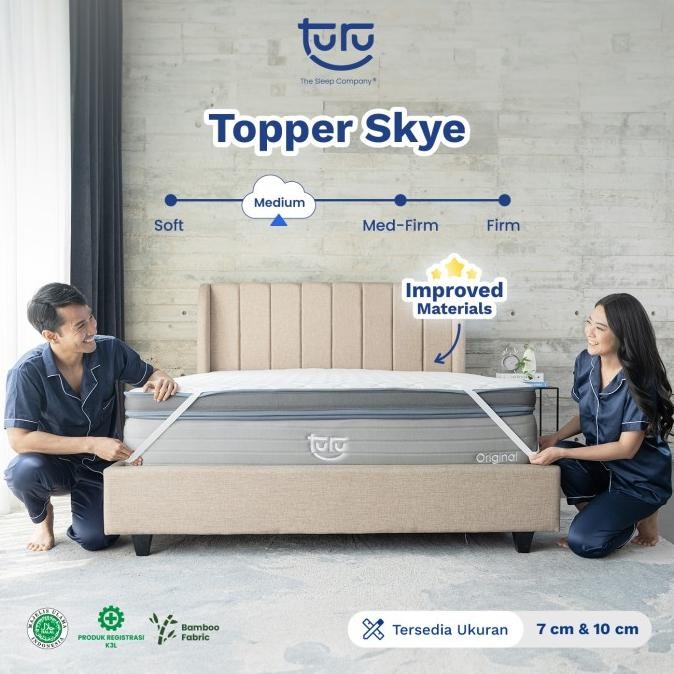 Mattress Topper TURU Skye, Pelapis Penambah Tinggi Kasur, Empuk