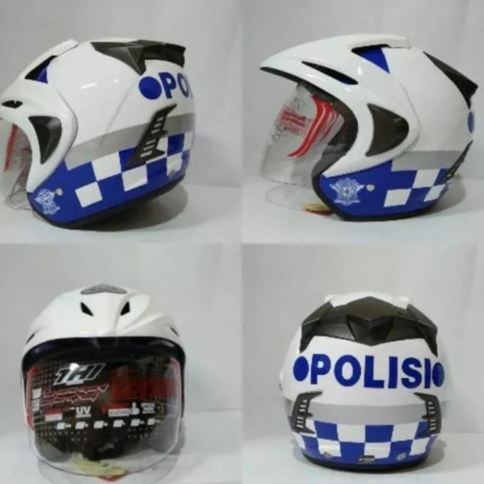 HELM MOTOR POLISI LALU LINTAS | HELM MOTOR LANTAS | HELM MOTO PUTIH 2807T