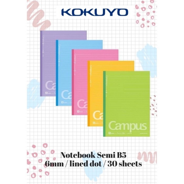 

Sale Kokuyo Campus Slim Notebook Semi B5 Lined Dot 6Mm / Buku Tulis Jepang