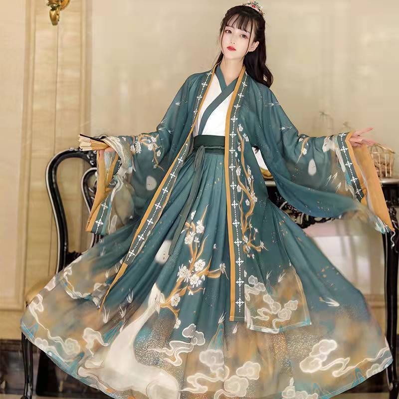 Luyao Women's Han Chinese Clothing Genuine Goods Original Chinese Style Jin Style Cross Collar Waist