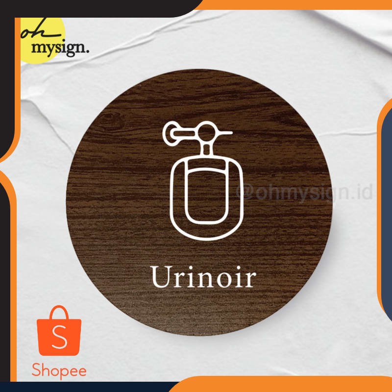 

Promo Urinoir Toilet Sign Board Kayu Bulat Print Signage Label Nama Keren