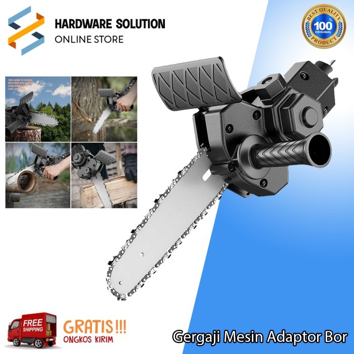 Gergaji Mesin Adaptor Bor Converter Mini Potong Kayu Chainsaw Portable Terbaru