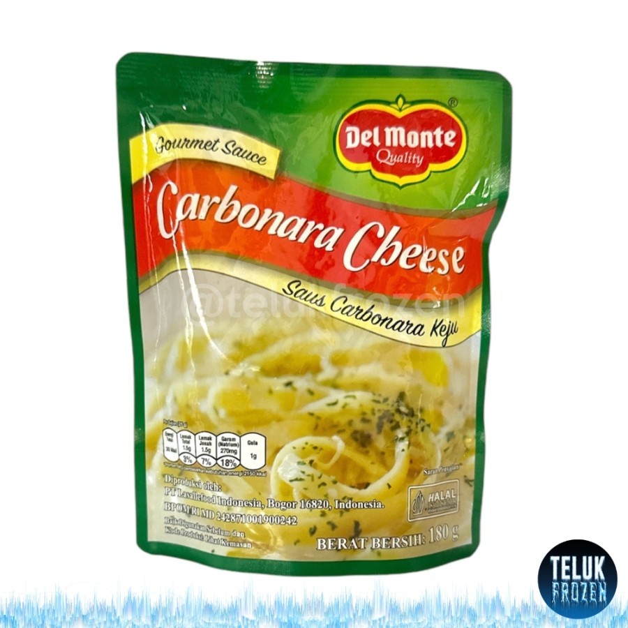 

Delmonte Carbonara Cheese Gourmet Sauce 180gr 180 g gram Premium Quality Del Monte Saus Carbonara Keju Saos Instan Halal Enak