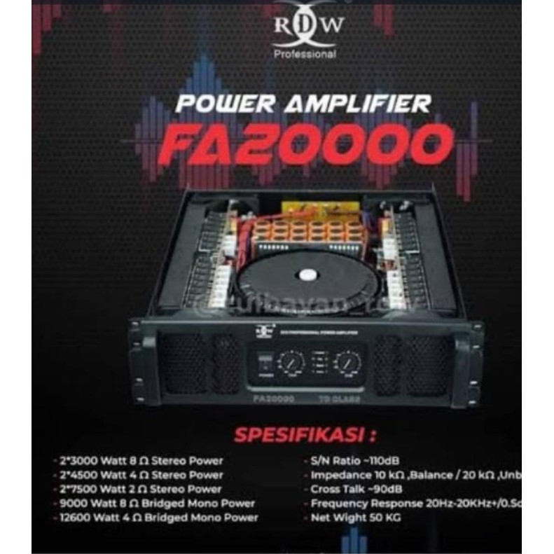 Terlaris Power Amplifier Rdw Profesional Fa20000 Fa 20000 Original