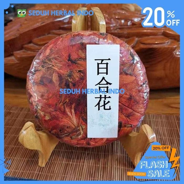 

100 GRAM PURE FLOWER TEA CAKE - ROSE JASMINE LILY PEACH BLOSSOM MIXED