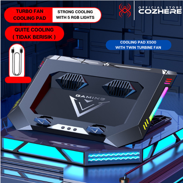 SALE Cooling Pad Laptop Gaming Kipas Pendingin Laptop Turbocharged RGB LED