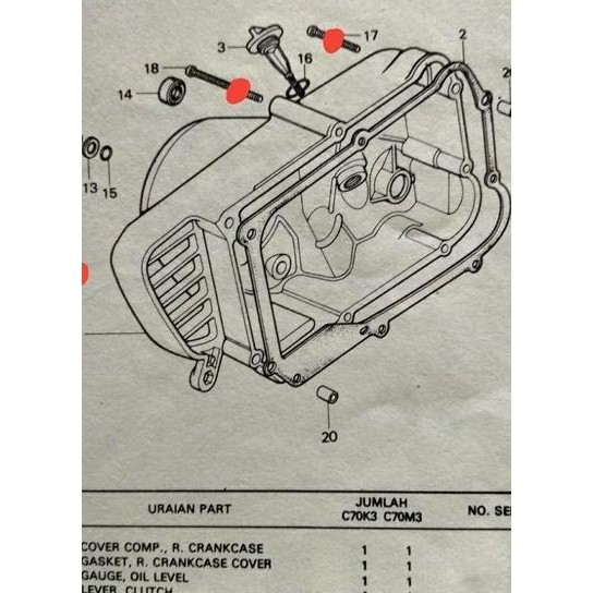 Baut Baud Bak Tutup Blok Mesin Block Honda C70 Engkel Original C70 Mk1