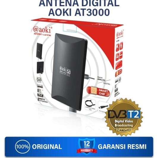 Antena Tv Digital Aoki At3000 Indoor Outdoor Plus Booster Hasil Bagus
