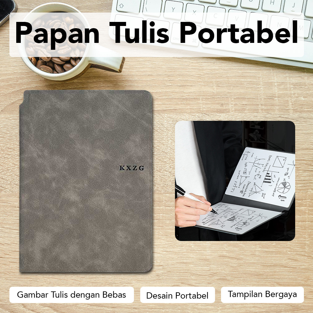 

FEI NAI SHI Papan Tulis Portable A5 Whiteboard Notebook PU with Pen - H-2302