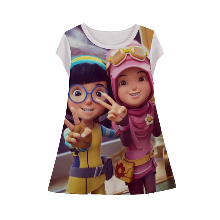 Baju Dress Anak Perempuan YAYA BOBOIBOY v2 Tunik Anak Wanita Untuk Umur 1-12 Tahun - kaosanakmurahme