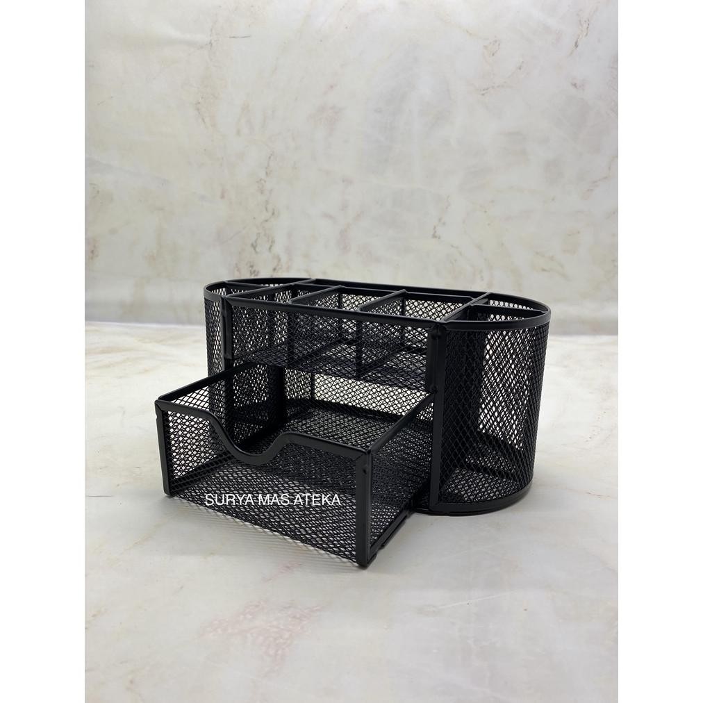 

VIRAL Desk Set/ Tempat Pensil Sekat Jaring Hitam with Drawer [CS099] rf-45