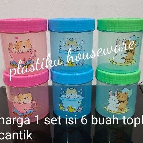 Toples Plastik C Toples Set Toples Kue Lebaran Toples Drat Isi 6