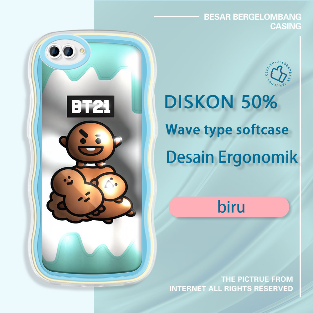 jinsouwe OPPO NEO 9 A3S A5 A7 A5S A9 2020 A12 A12S A12E  Casing Ponsel  BT21 Baby shooky 3D BTS  war