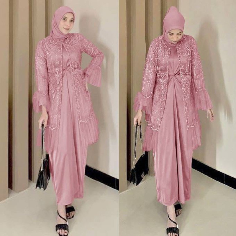 Gamis Wanita Terbaru 2024 Maxydrees Kondangan Pesta Pernikahan Ghamis Remaja Cewek Brokat Bridesmaid