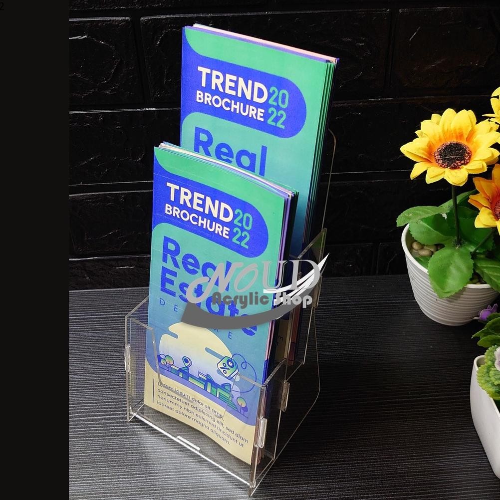 

SPECIAL Tempat brosur Akrilik 2 Susun / Acrylic standing leaflet / 2 Susun Paling Keren eqw-68