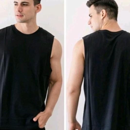 Singlet Tanktop Kaos Dalam Pria Kuning Mustard Tanpa Lengan