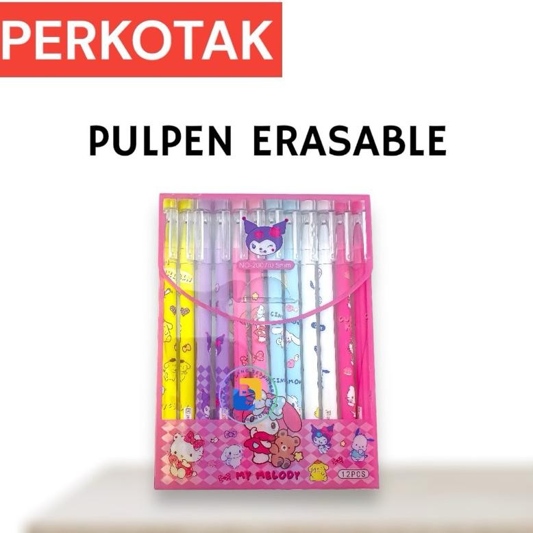 

dg-4 12 Pcs - Erasable Pen/ Pulpen Bisa dihapus Sanrio Kuromi, Unicorn, Kartun Cartoon Hemat