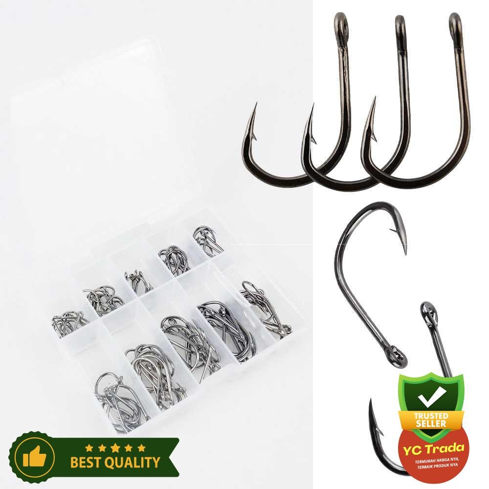

High Quality TaffSPORT Kail Pancing Fishing Hook Tackle No 3-12 Set 100 PCS - 94151-BE