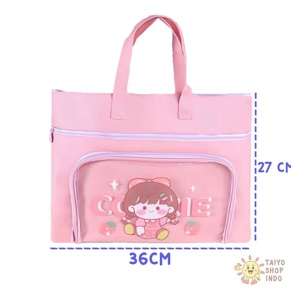 

COD TAIYO Tas Map Organiser Waterproof File Buku Berkas Les Kursus Sekolah Lucu Motif Kartun GA24