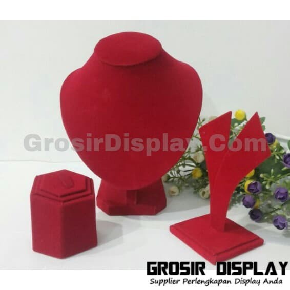 Set Tempat Perhiasan Seserahan Kalung Anting Cincin Sangjit Bludru