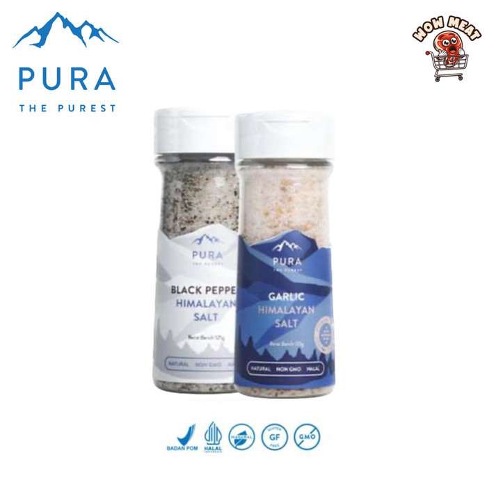 

Pura Himalayan Salt Garlic Salt Pepper (125 Gram) - Garam Himalayan Organic - Garam Natural -
