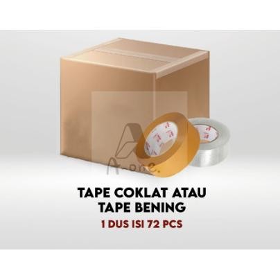 

Original Lakban Grosir 1Dus Isi 72 Roll Bening/Coklat 45Mm X 90 Yard Isolasi Murah Bening Dan Coklat Cuci Gudang