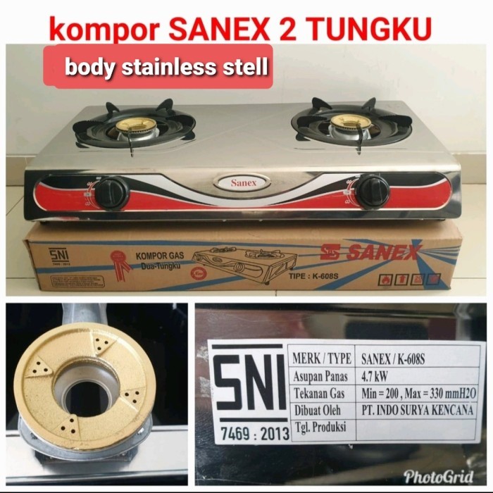 PROMO KOMPOR GAS STAINLESS SANEX 2 TUNGKU