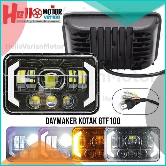 Lampu Depan Daymaker Kotak LED GT100 Socket H4 140BZ4 accessories