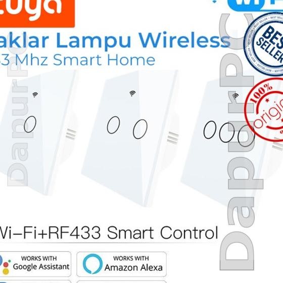 Tuya Saklar Lampu Pintar Wireless Wifi + Rf 433Mhz Smart Home