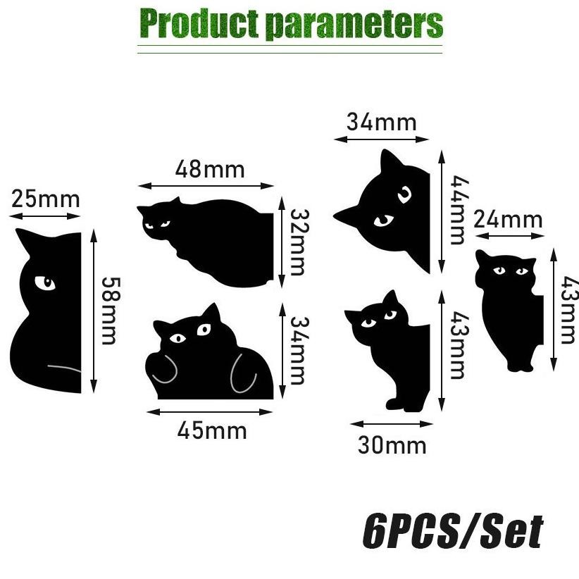 

Pembatas Buku 6Pcs/Set Black Cat Bookmark For Books Cute Cartoon Magnetic Page Clips Marker Unique Reading