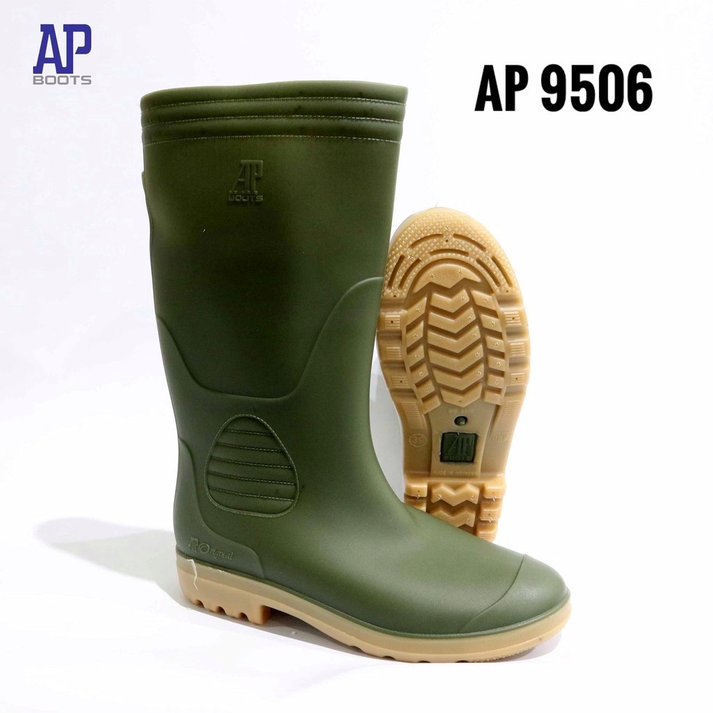 Bisa Cod - Ap Boots Tinggi Ap Boots Ap 9506 Hijau Karet Kebun Petani Proyek But Pria Wanita Dewasa