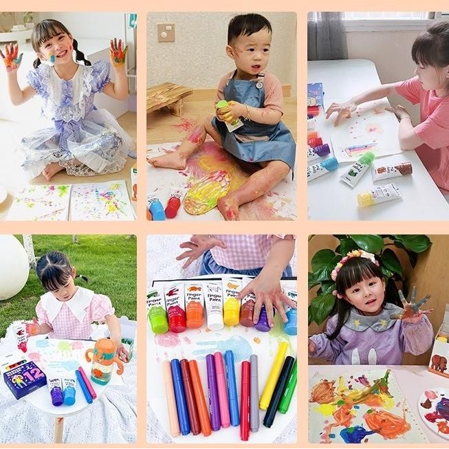 

Mideer Finger Paint 12 Colours Washable Cat Air Mainan Edukasi Anak SS99