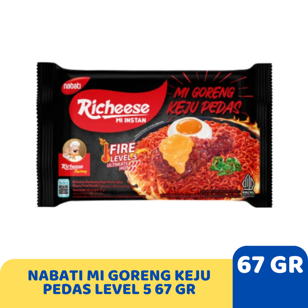 

NABATI MI GORENG KEJU PEDAS LEVEL 5 67 GR
