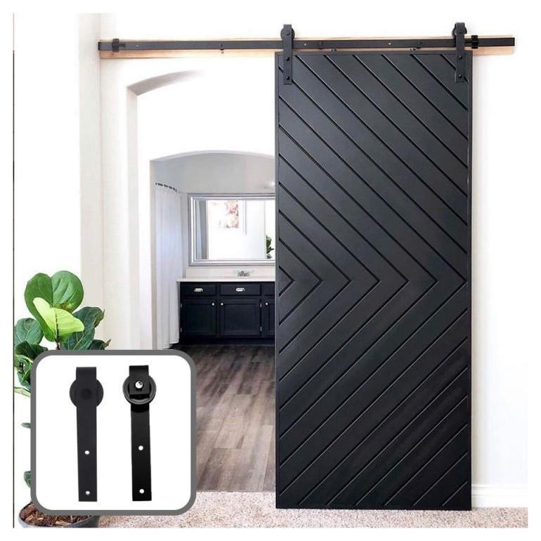 Premium 6FT/8FT Rel Pintu Geser Untuk Barn Door Rel Pintu Geser Industrial Barn Door Sliding Rel Pin