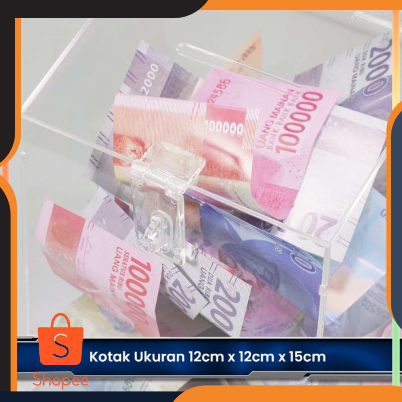

Promo Kotak Amal Akrilik / Kotak Saran Acrylic Model Miring 12x12x15 cm - Bening Elegan