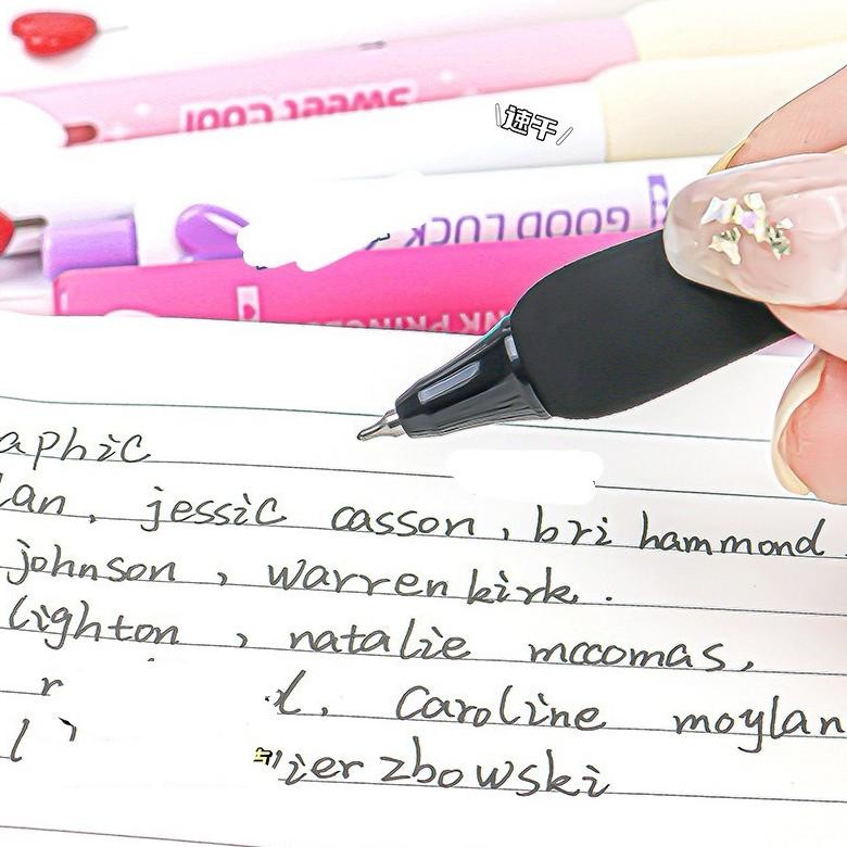 

AS25 5pcs Set Pulpen Gel Lucu Heart Pen Kawaii Aesthetic Tinta Hitam Viral
