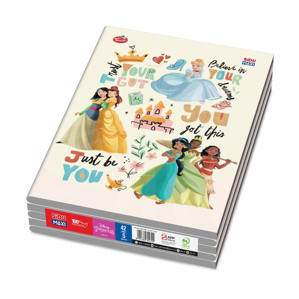 

vf-52 SiDU Maxi Buku Tulis Disney Princess 42 Lembar - 5 buku Hemat