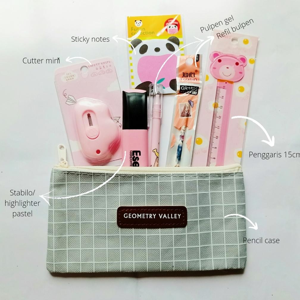 

gjk-25 SET ALAT TULIS 7 IN 1/PAKET ALAT TULIS 7 IN 1/SET STATIONARY FANCY/SET STATIONERY AESTHETIC Premium