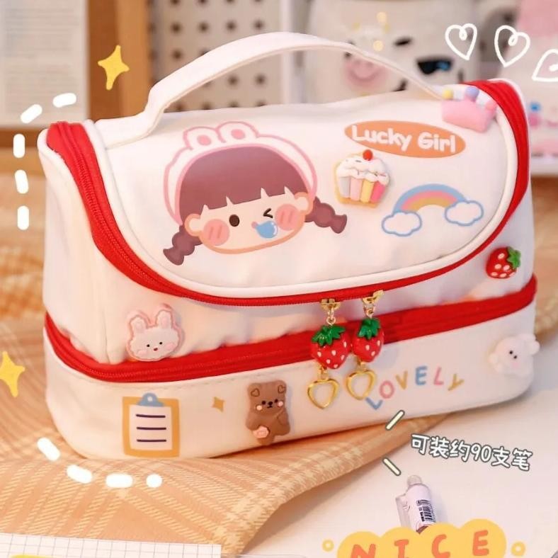 

FE24 TEMPAT PENSIL ANAK LUCU MURAH KEKINIAN MOTIF ANIMAL DAN GIRLS / TAS MAKEUP TENTENG 2 LAPIS KAPASITAS BESAR (C746) Hemat