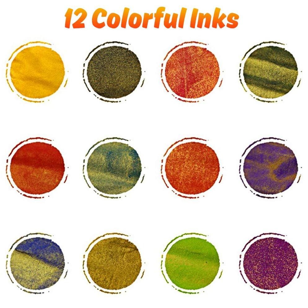 

Terlaris! Glass Dip Pen Set Dengan 12 Tinta Kaca Calligraphy Set Pena Kaca Hemat