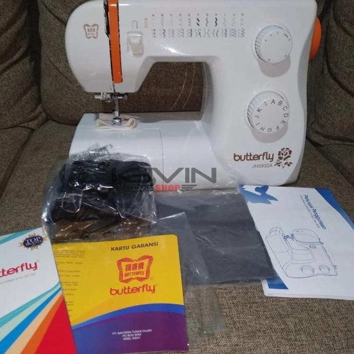 New Mesin Jahit Portable Butterfly Jh 5832 A / Jh 5832A Multifungsi